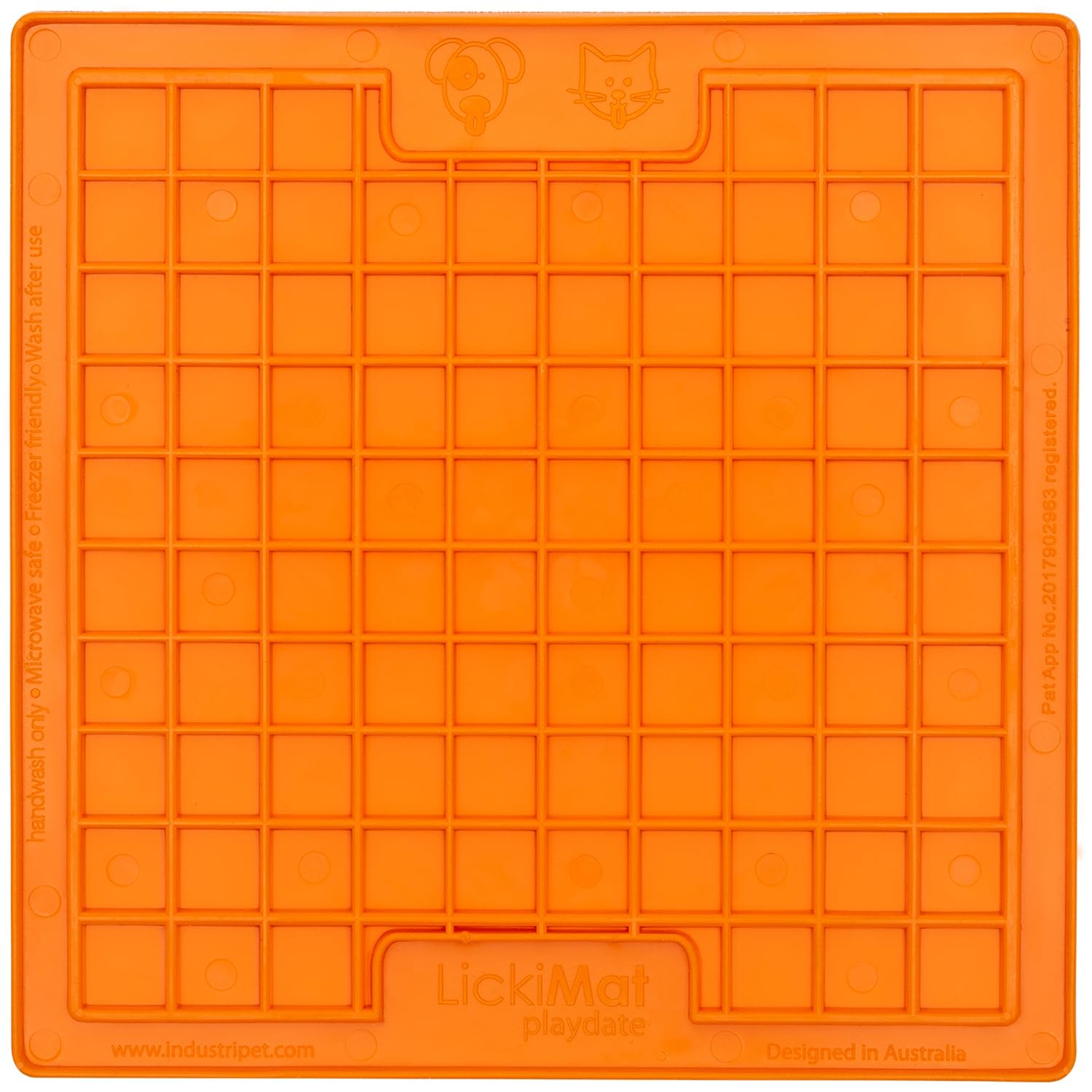 Innovative Pet Lickimat Tuff Playdate Slow Feeding Mat for Dogs - Orange  