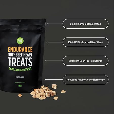 Get Joy Superfood Endurance 100% Beef Hearts Freeze-Dried Natural Dog Treats