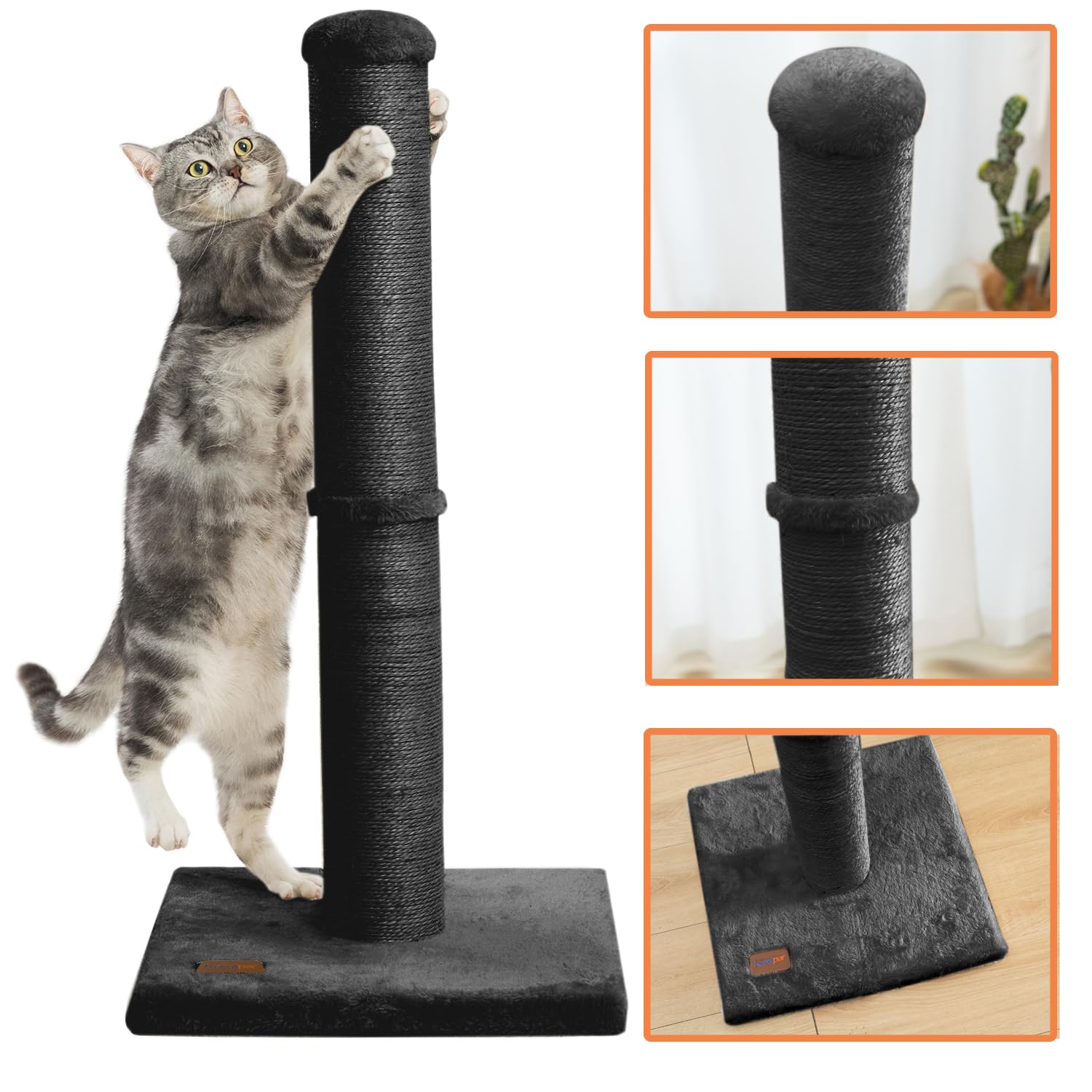 Midwest Nuvo Salvadore Scratching Post and Cat Furniture Tower - Black  