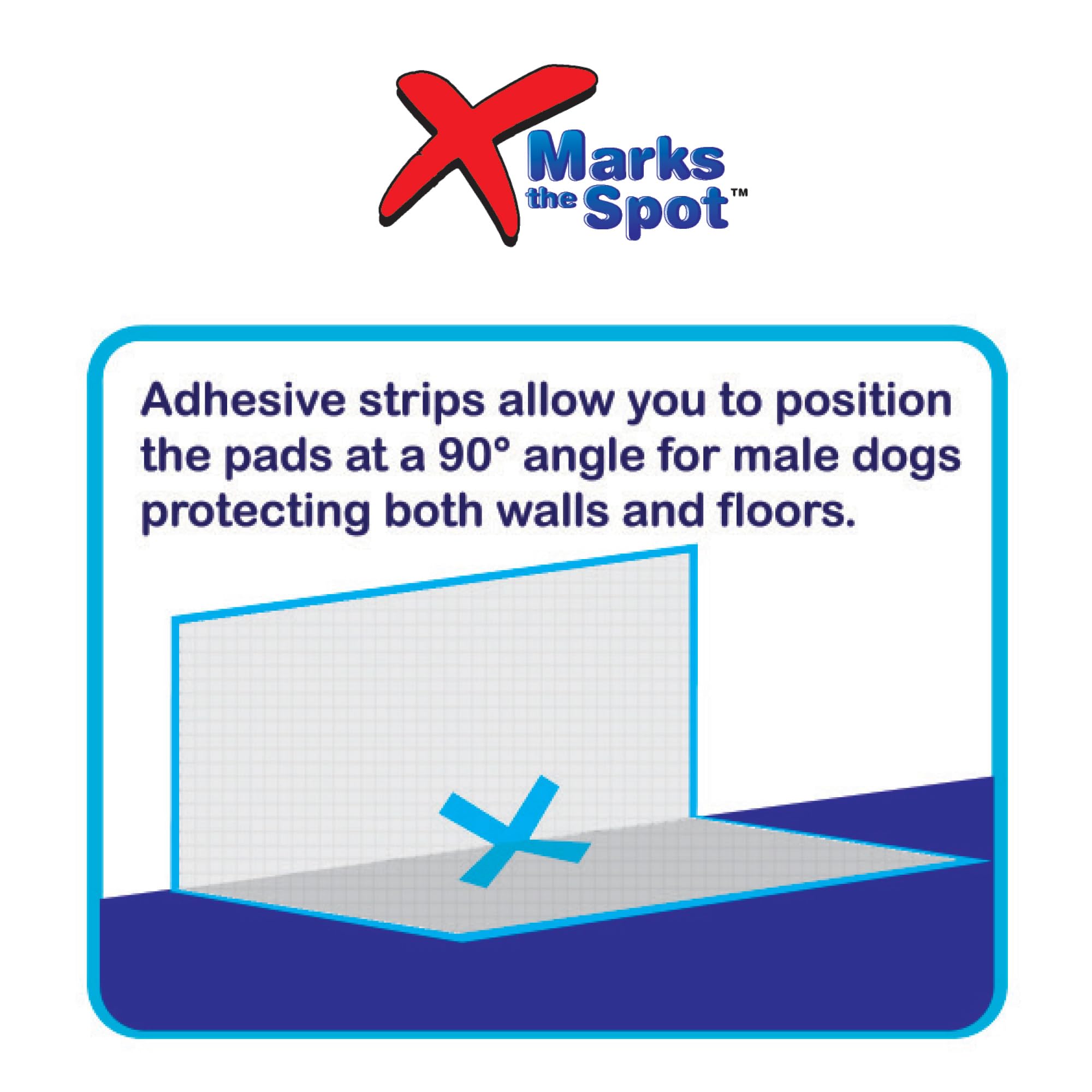 SPOT X Marks The Spot Anti-Skid Puppy Dog Training Pads - L:22 X W:22" Inches - 50 Pack  