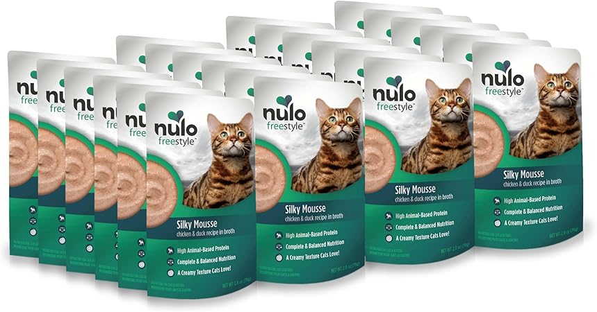 Nulo Freestyle Silky Mousse Chicken and Duck Kitten and Adult Wet Cat Food Pouch - 2.8 Oz - Case of 24