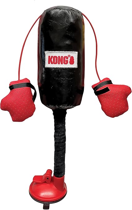 Kong Connects Floor Suction Gripping Punching Bag with Catnip Boxing Gloves Interactive Cat Toy