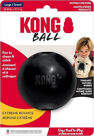 Kong Extreme Ball with Hole Durable Power-Chewer Fetch Rubber Dog Toy - Large