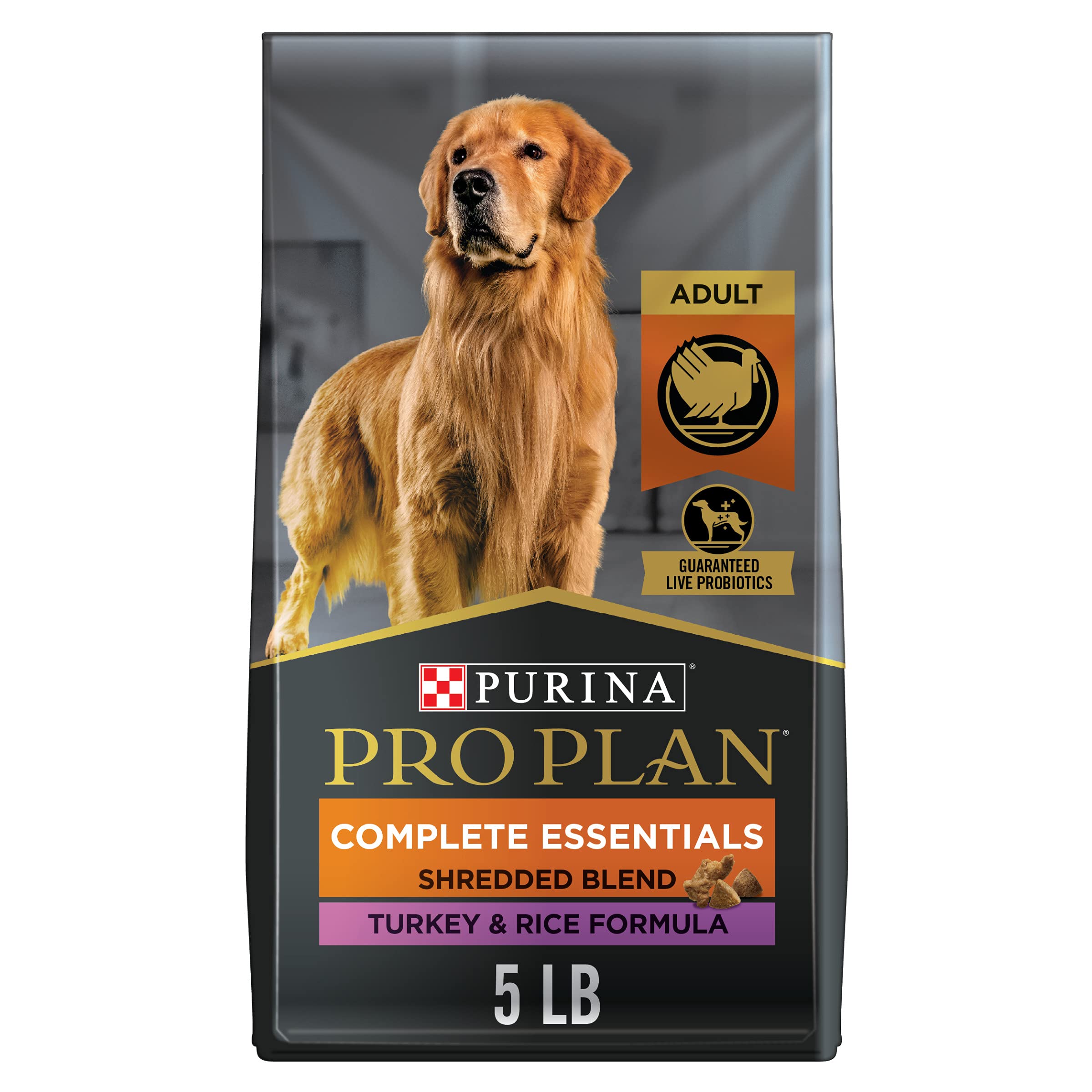 Purina Pro Plan Complete Essentials Shredded Blend Salmon and Rice Dry Dog Food - 5 Lbs - Case of 5  