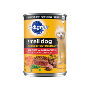 Pedigree Tender Bites in Gravy Steak and Vegetables Canned Dog Food - 13.2 Oz - Case of 12
