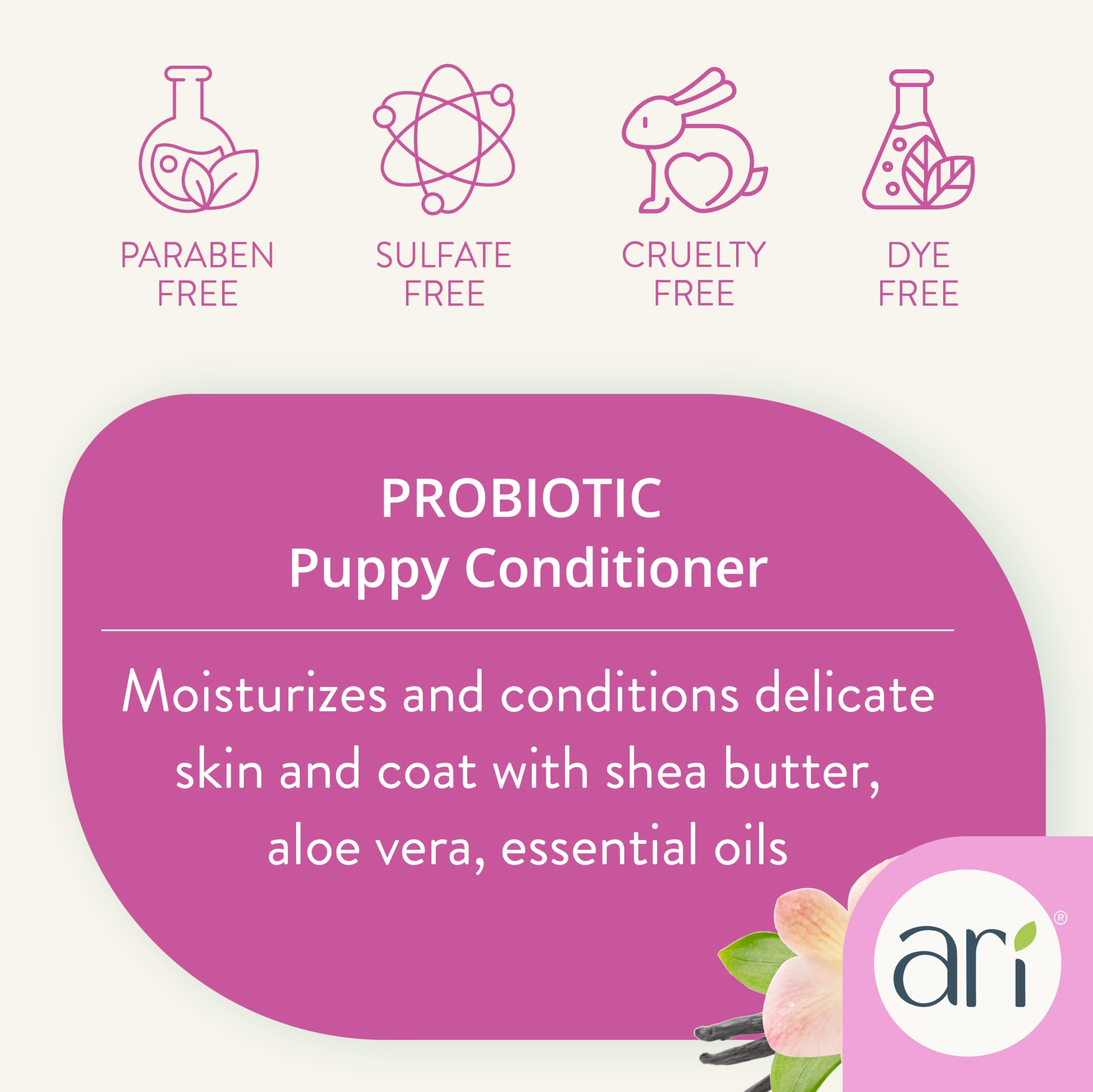 ARI Probiotics Vanilla and Almond Gentle Moisterizing Puppy Dog Conditioner - 16 Oz  