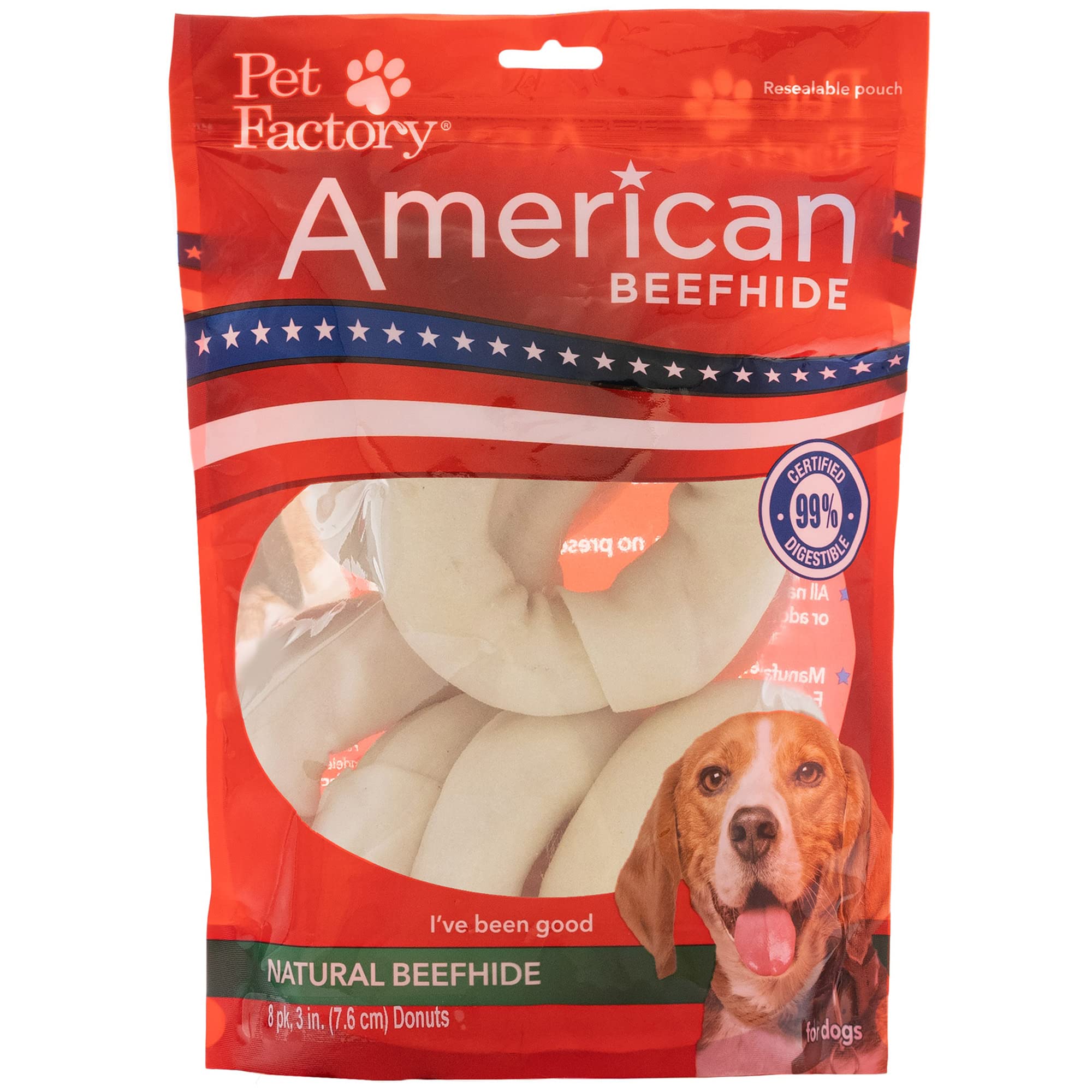 Rawhide Express Small Donut Shaped Natural Dog Chew - Small - 3-4" Inches - 25 Pieces  