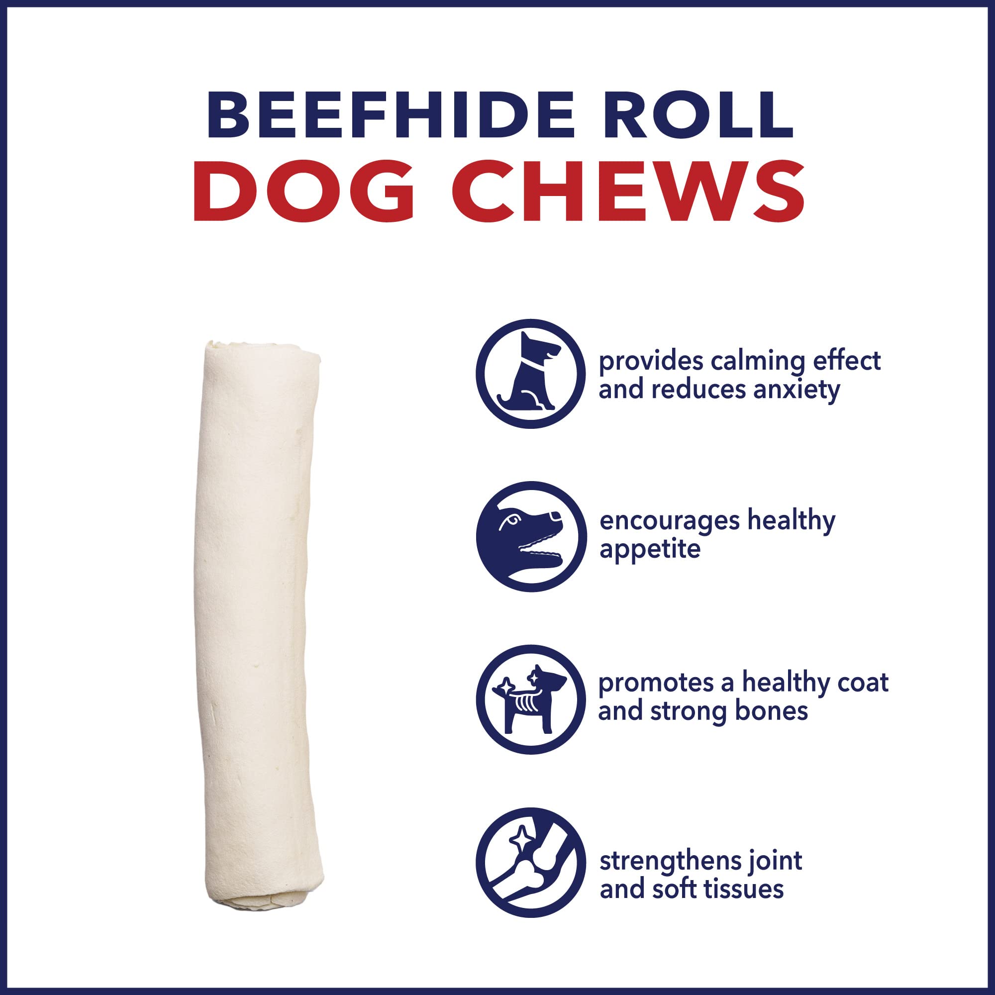 Rawhide Express Value Pack Beefhide Natural Dog Chew Rolls - 9-10" Inches - 4 Lbs - 12 Pack  