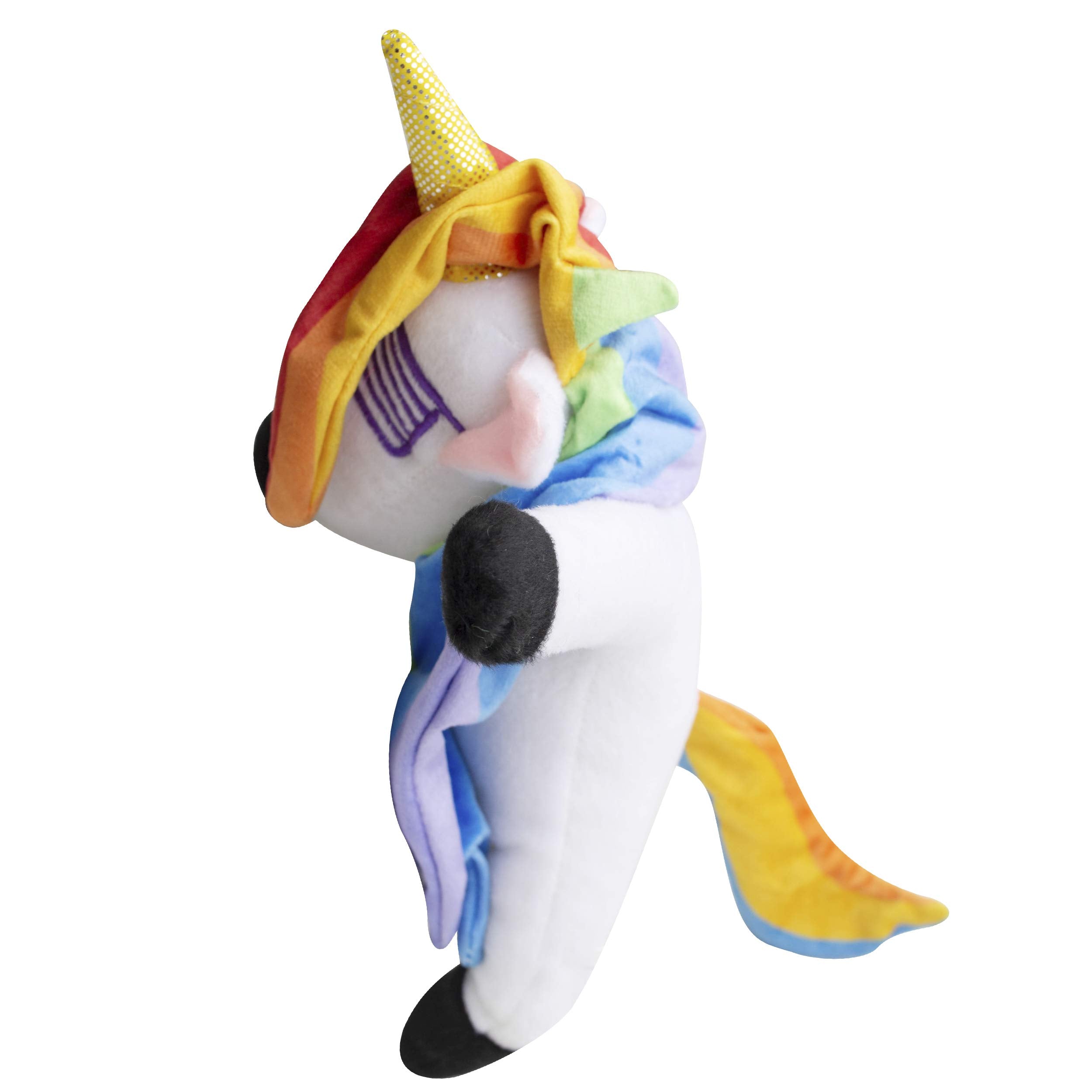 Snugarooz Dab The Unicorn Squeak and Crinkle Plush Dog Toy - 12