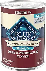 Blue Buffalo Homestyle Beef and Vegetable Recipe Senior Canned Dog Food - 12.5 Oz - Case of 12 Default Title