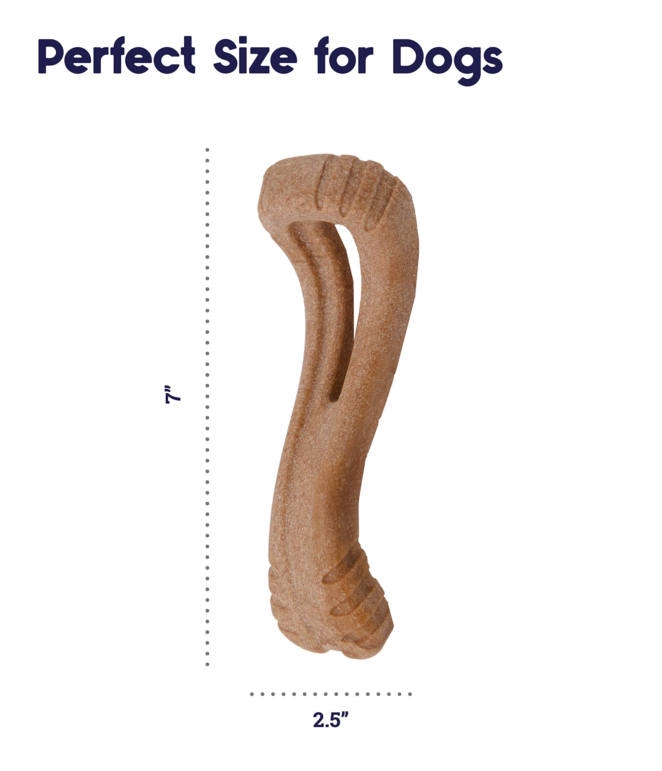 Petstages Dogwood Real Wood Blended Flip N' Chew Bone Floating Fetch Dog Toy - Medium  