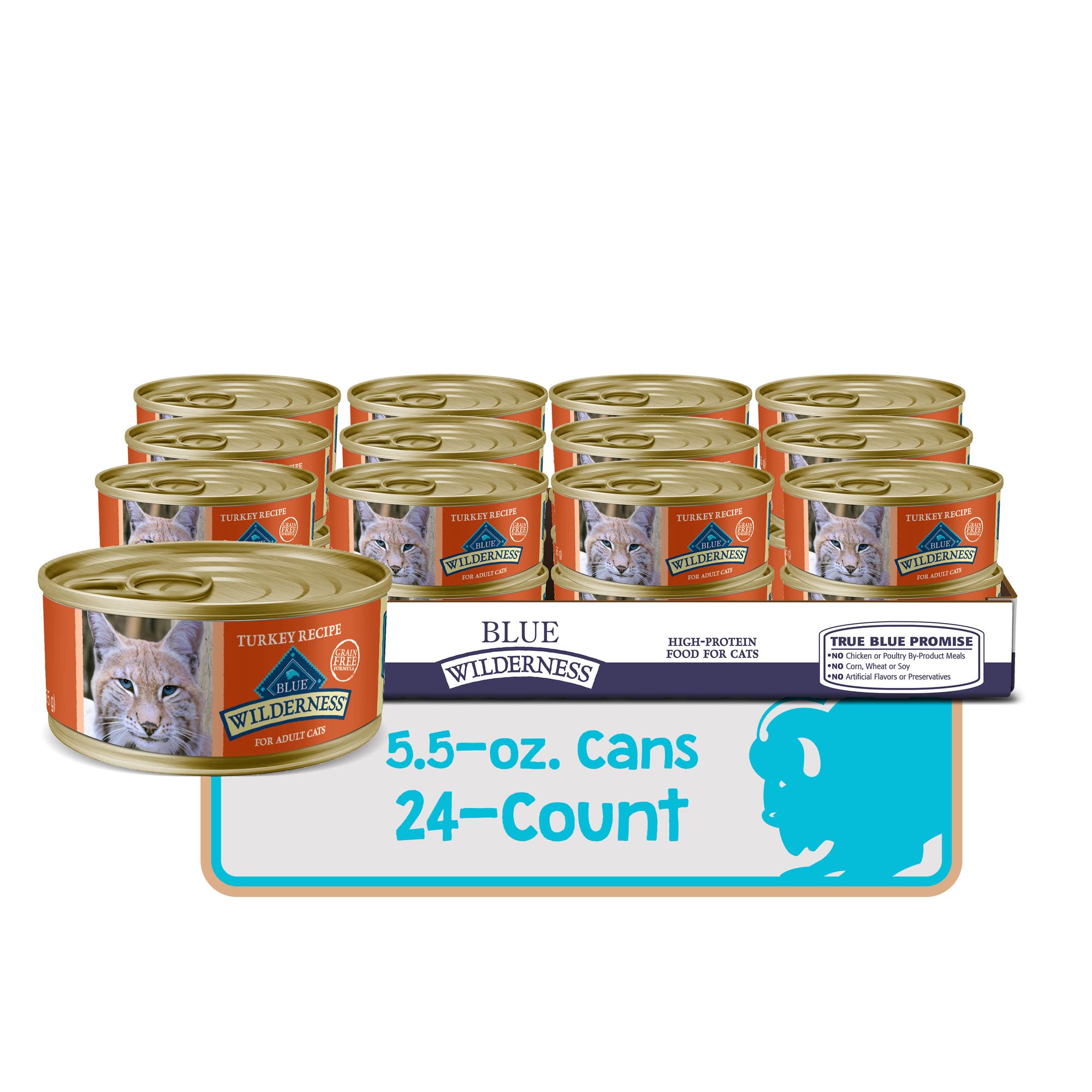 Blue Buffalo Wilderness Chicken and Turkey Canned Cat Food - 5.5 Oz - Case of 24  