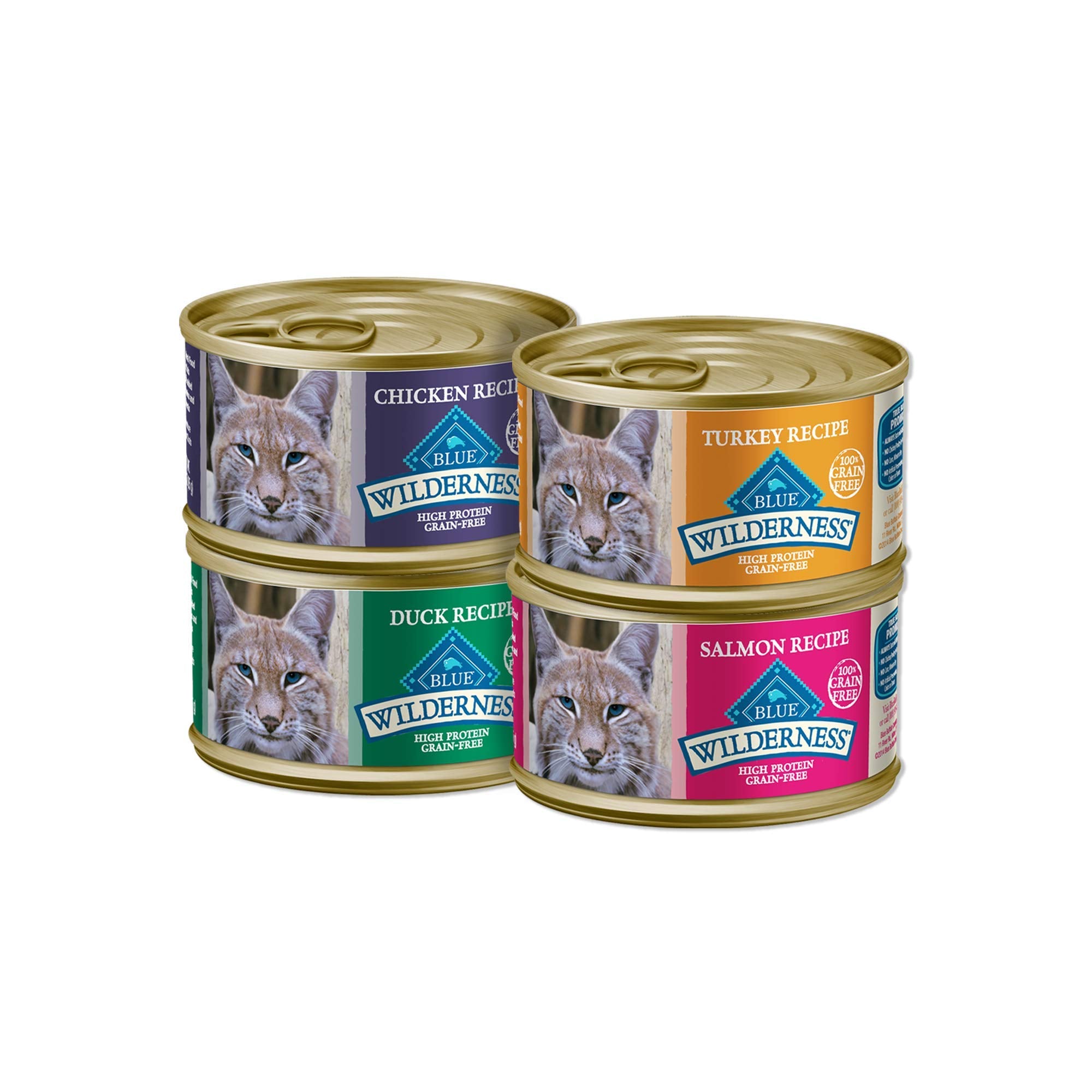 Blue Buffalo Wilderness Chicken Duck and Salmon Canned Cat Food - Variety Pack - 3 Oz - Case of 12 - 2 Pack  