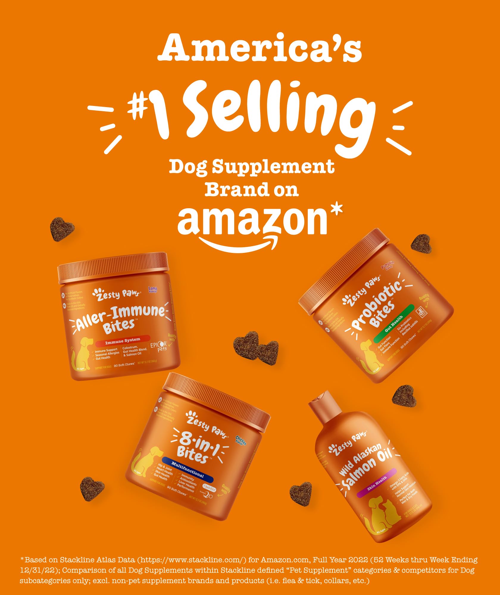 Zesty Paws All-in-1 Everyday Health Training Bites Bacon Flavor Omega-3 Soft and Chewy Dog Treats - 8 Oz  