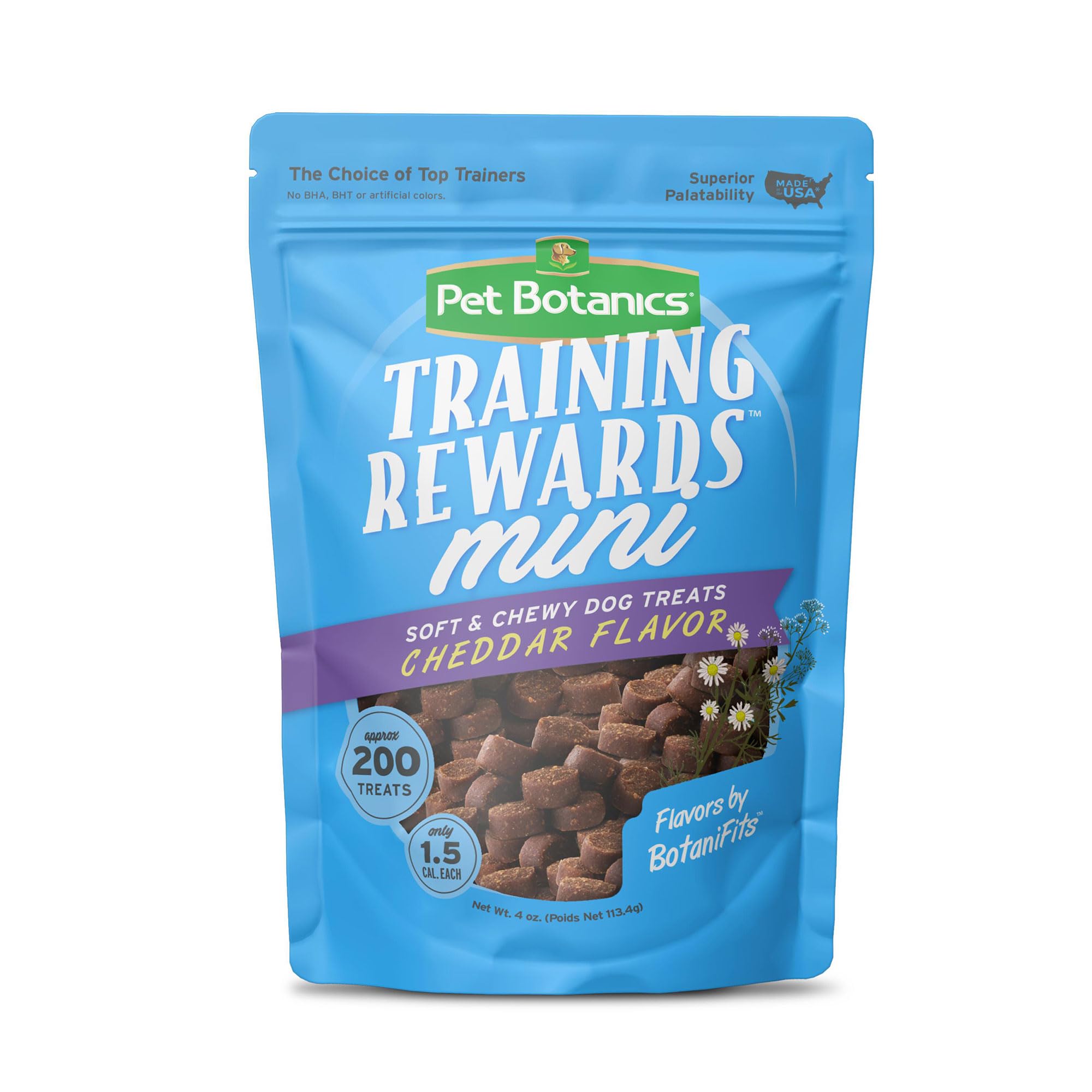 Pet Botanics Training Rewards Grain-Free Chedder Soft and Chewy Dog Treats - Mini - 4 Oz  