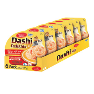 Inaba Dashi Delights Chicken Tuna and Salmon Bits in Broth Cat Food Topping - 2.5 Oz - ...