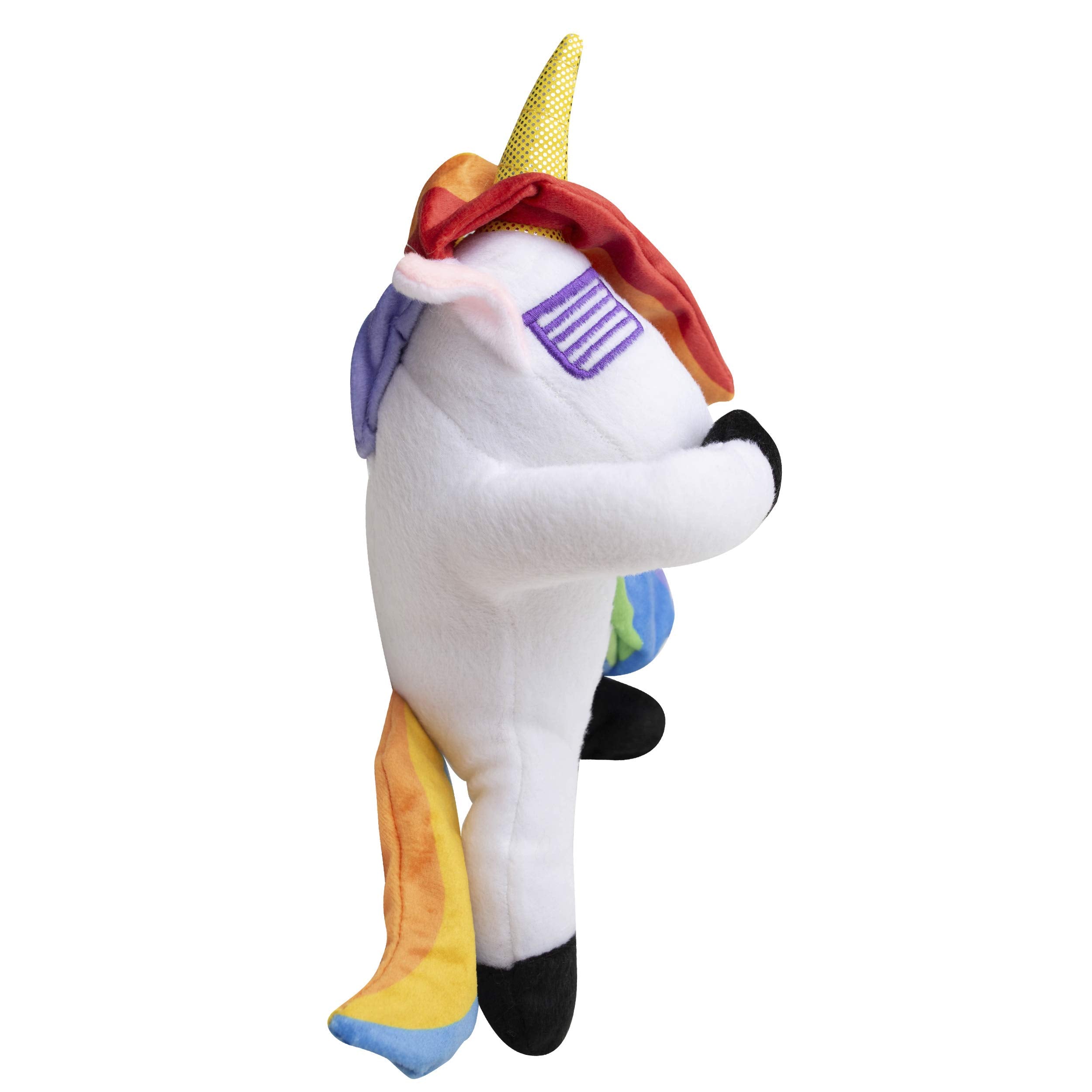 Snugarooz Dab The Unicorn Squeak and Crinkle Plush Dog Toy - 12" Inches  