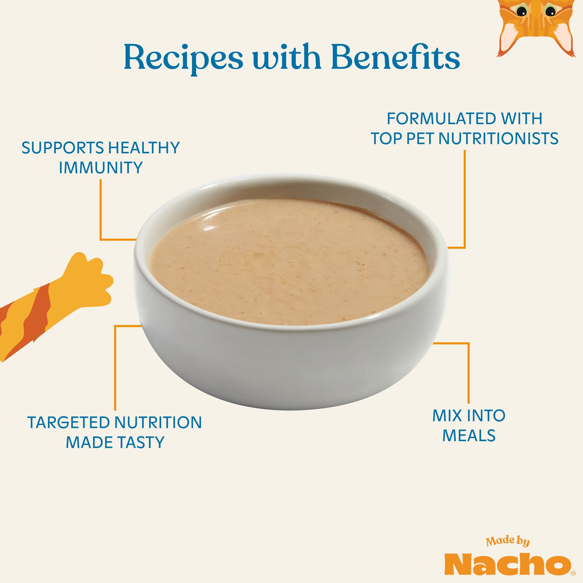 Made by Nacho Immune Support Chicken Puree Meal Cat Food Toppers - 1.4 Oz - Case of 36  