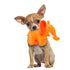 Mighty Junior Safari Elephant Squeak and Plush Floating Dog Toy- Orange - Small  