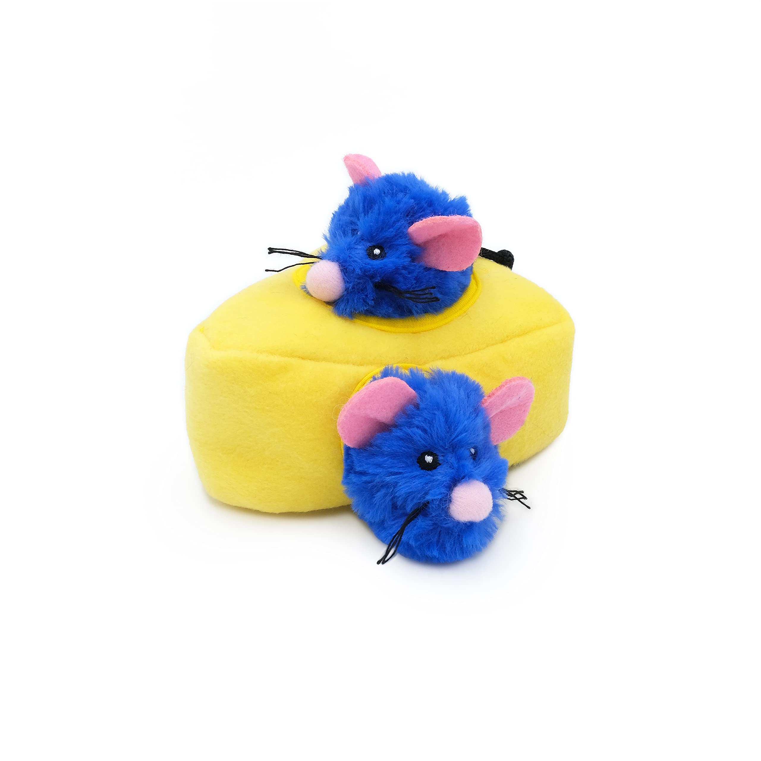 Zippy Paws Burrow Mice N' Cheese Hide-and-Seek Interactive Squeak and Plush Cat Toy - Small  