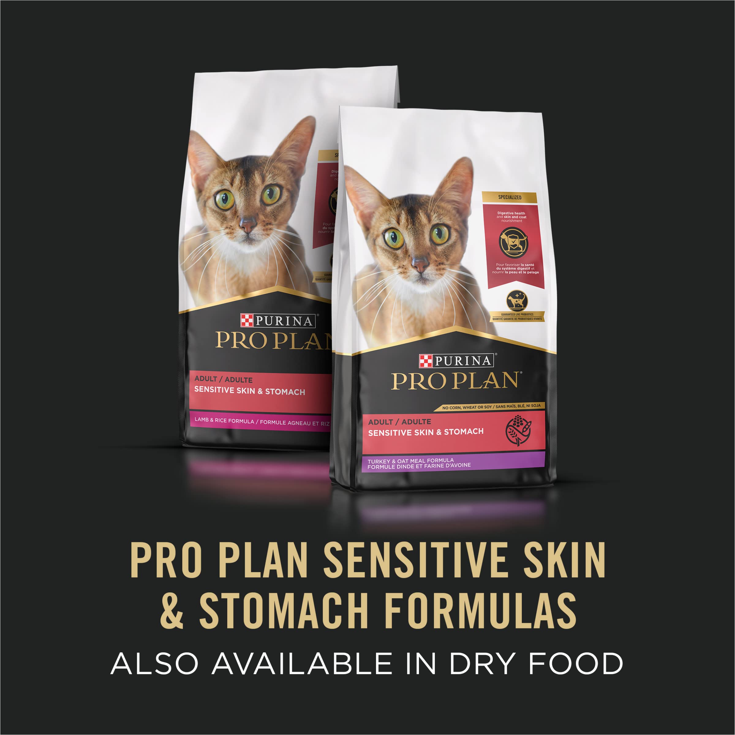 Purina Pro Plan Grain-Free Classic Sensitive Skin and Stomach Duck Entrée Canned Cat Food - 3 Oz - Case of 24  