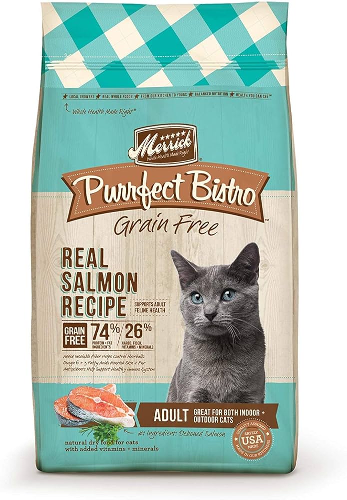 Merrick Purrfect Bistro Grain-Free Healthy Adult Salmon Recipe Dry Cat Food - 12 lb Bag