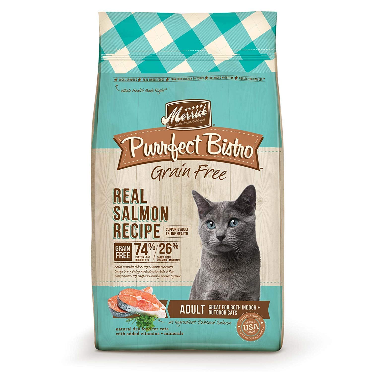 Merrick Purrfect Bistro Grain-Free Healthy Adult Salmon Recipe Dry Cat Food - 4 lb Bag