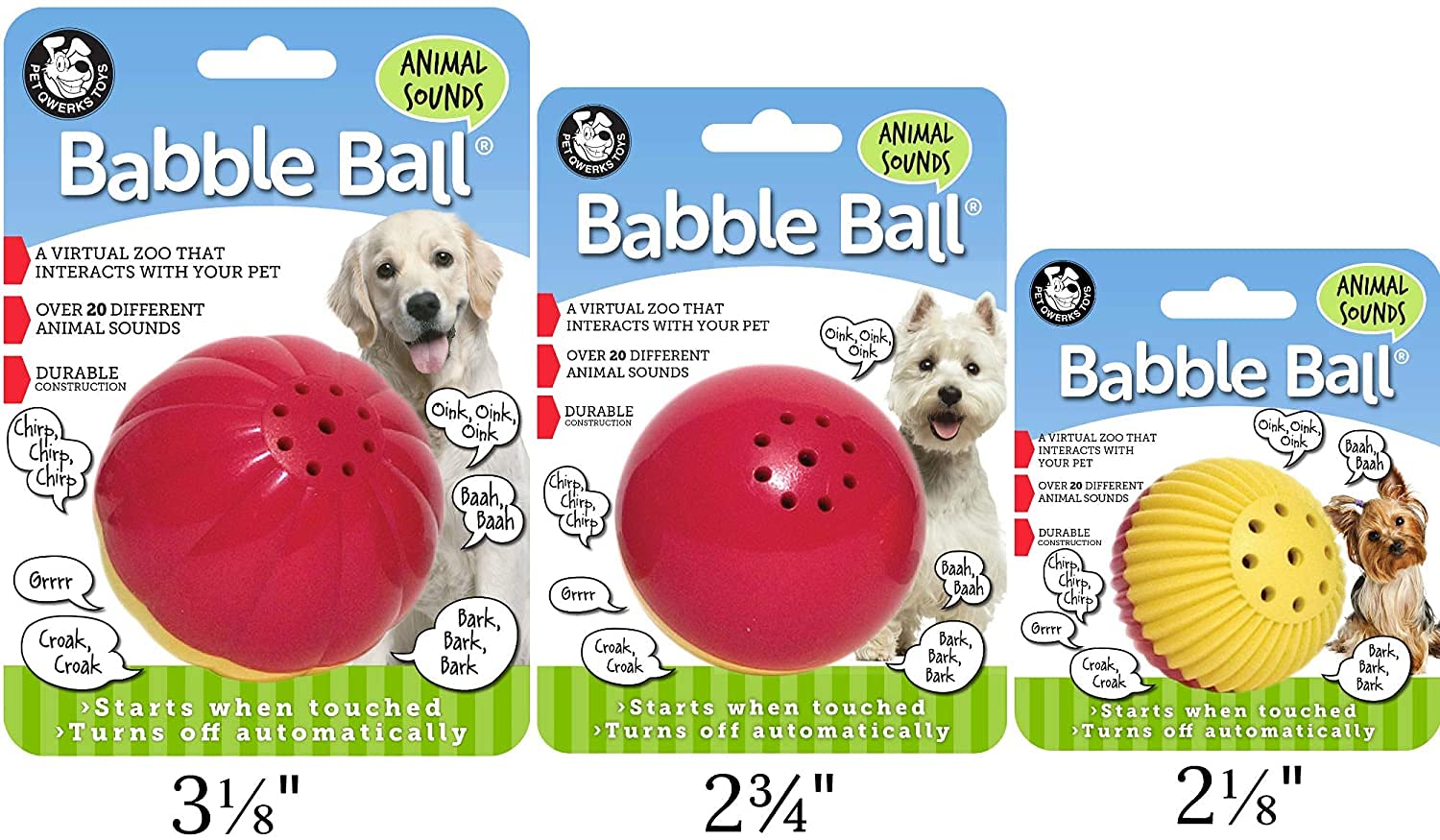 Pet Qwerks Talkin Babble Ball Dog Toy - Small  