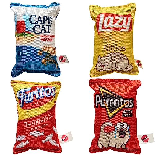 Ethical SPOT Fun Foods Kitty Chips Crinkle and Nylon Catnip Cat Toy - Assorted - 5 Inch