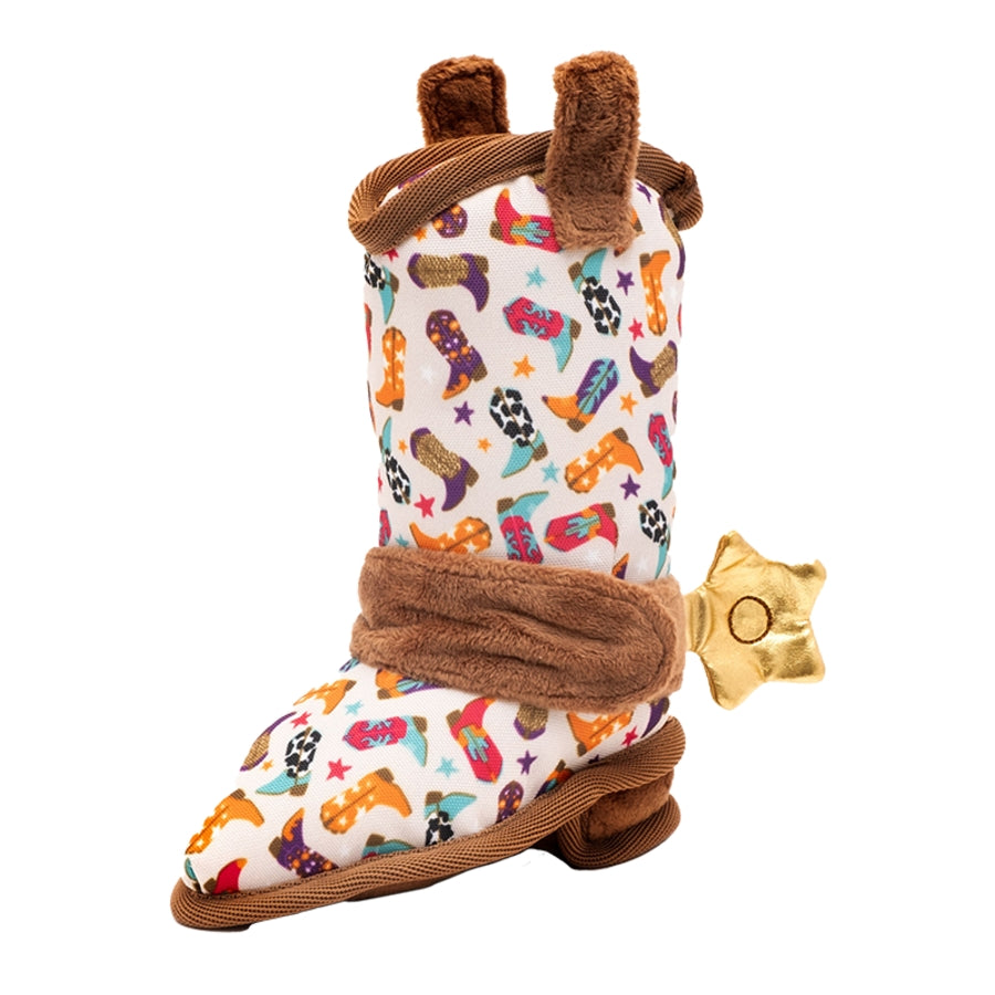 The Worthy Dog Wild West Boot Squeak Nylon and Plush Dog Toy