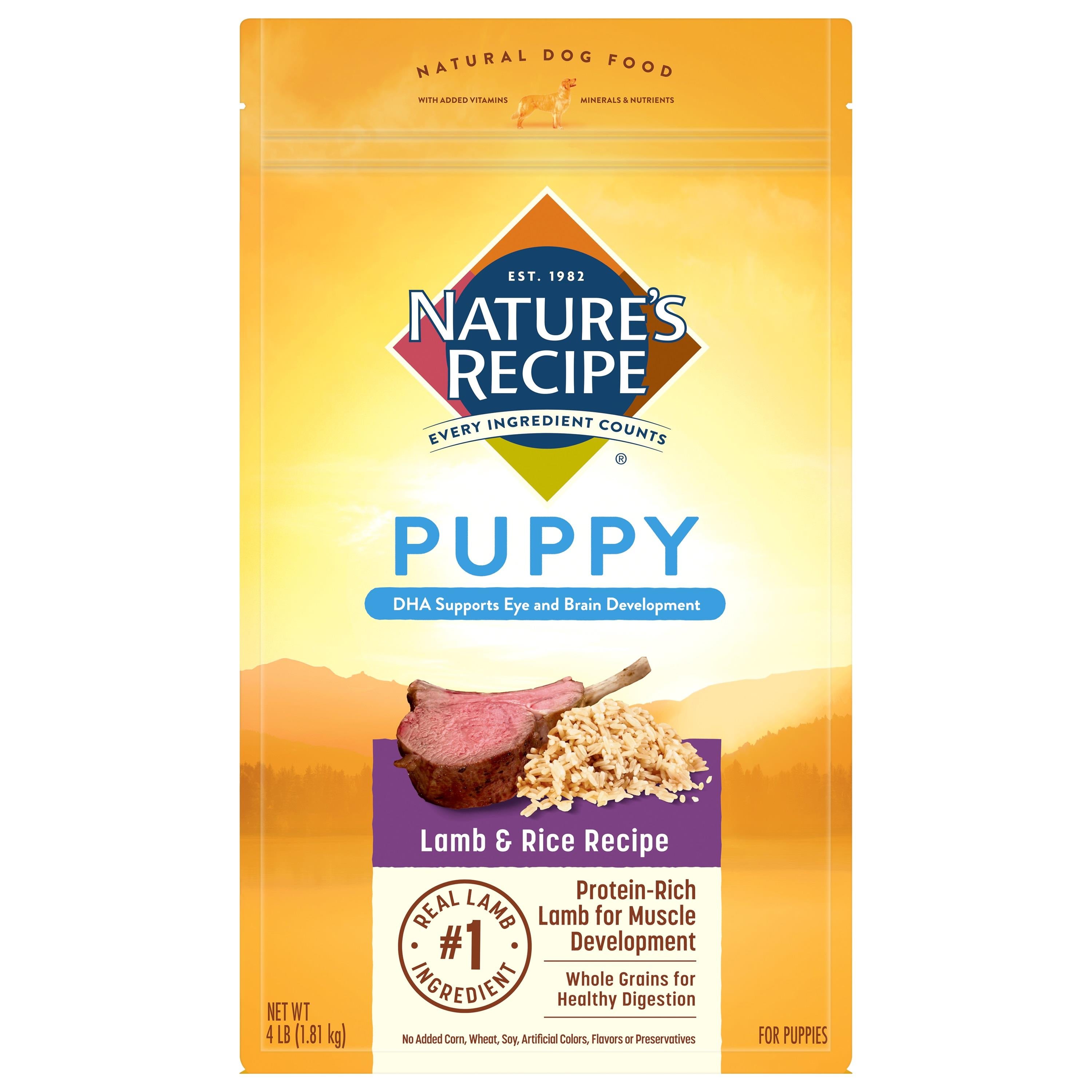 Nature's Recipe Lamb and Rice Puppy Formula Dry Dog Food - 4 Lbs - Case of 4  