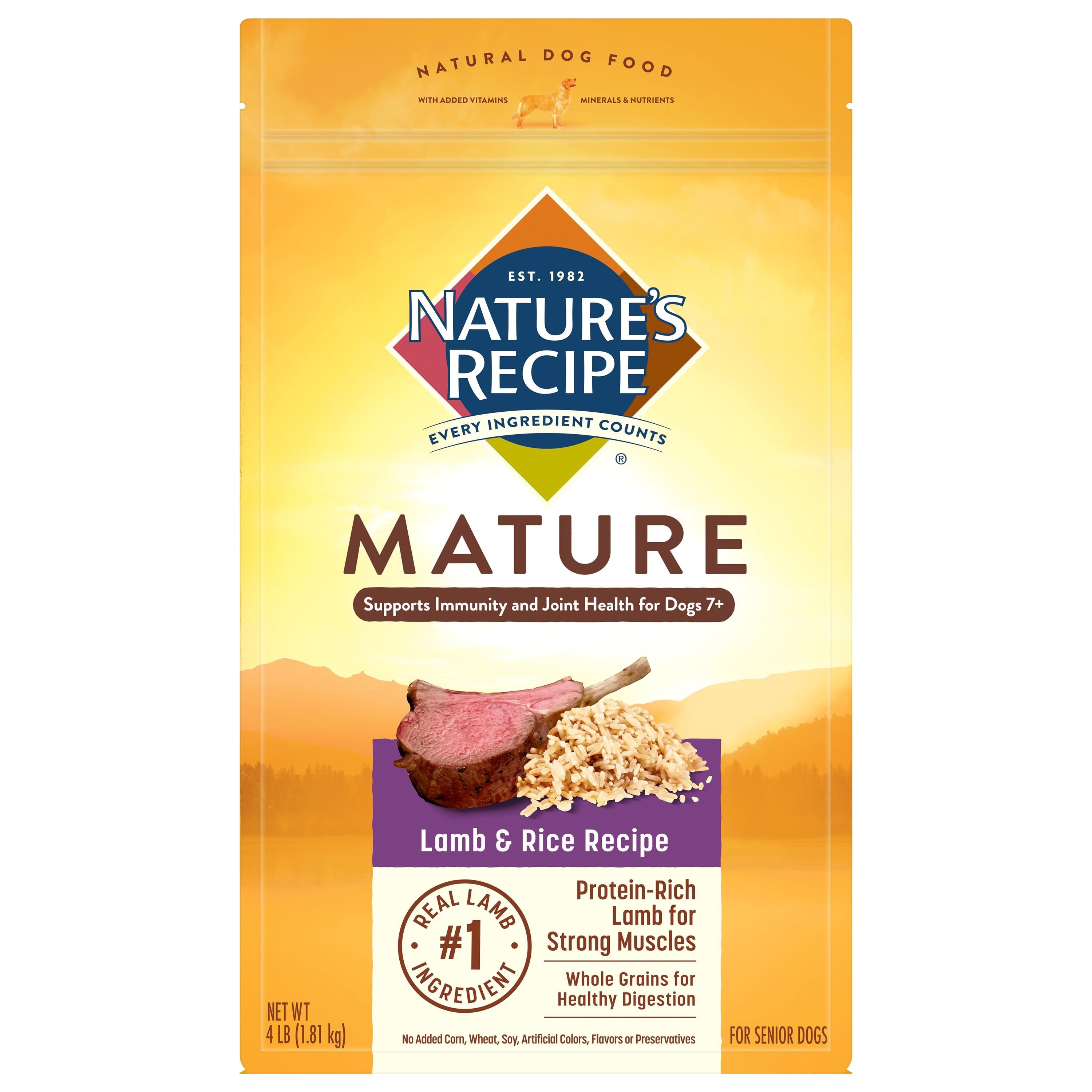 Nature's Recipe Lamb and Rice Mature Senior Dry Dog Food - 24 Lbs  