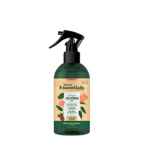 Tropiclean Essentials Collection Jojoba Oil and Garden Rose Deodorizing and Refreshing Dog Spray - 8 Oz