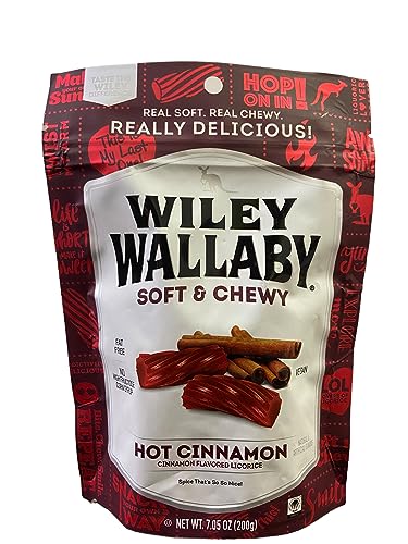 Wiley Wallaby Hot Cinnamon Licorice Fresh Breath Soft and Chewy Dog Treats - 7.05 Oz - Case of 12