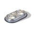 Van Ness Non-Skid Double Dish Stainless Steel Dual 8 Ounce Food and Water Cat and Dog Bowl - 16 Oz