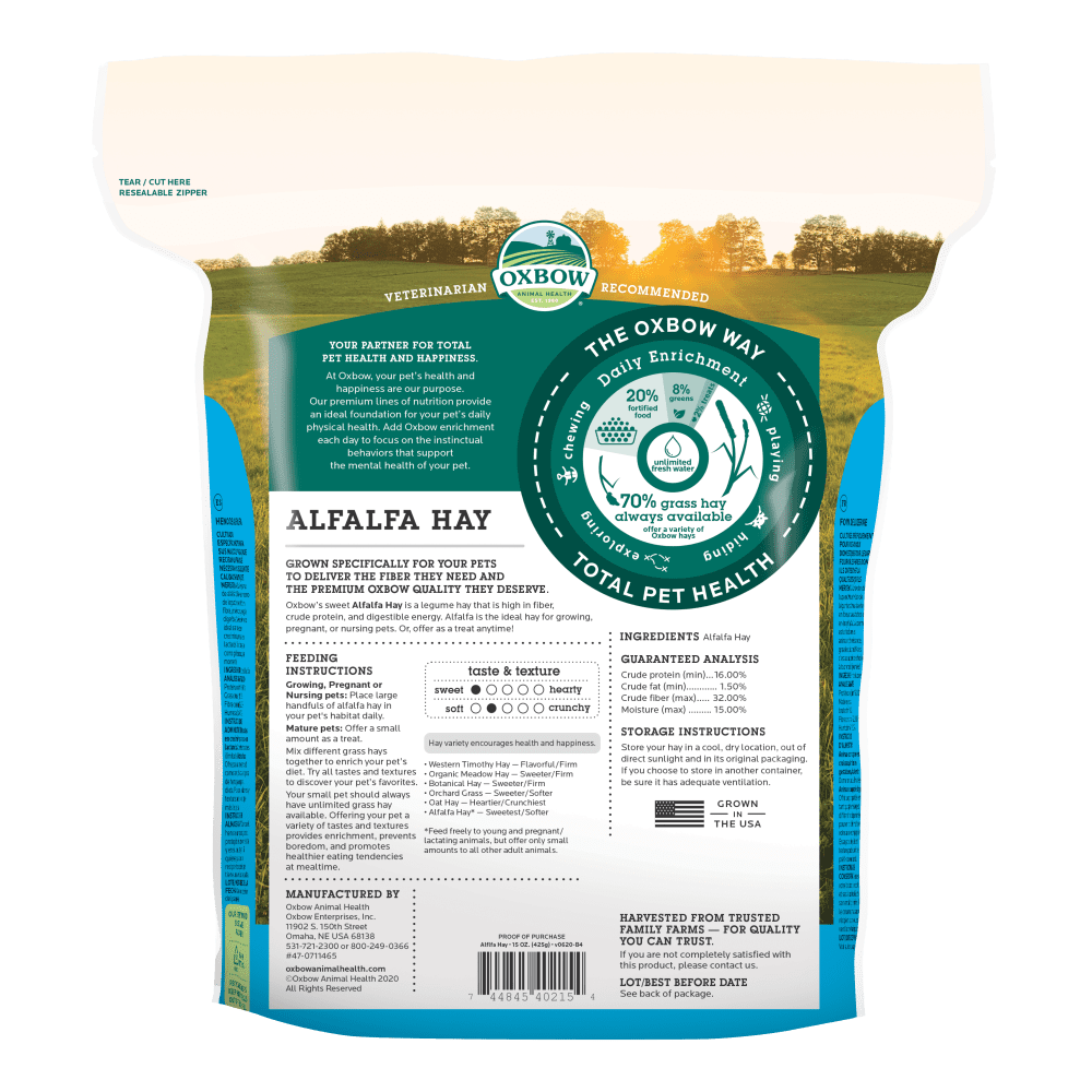 Oxbow Alfalfa Hay Small Animal Hay - 15 oz Bag