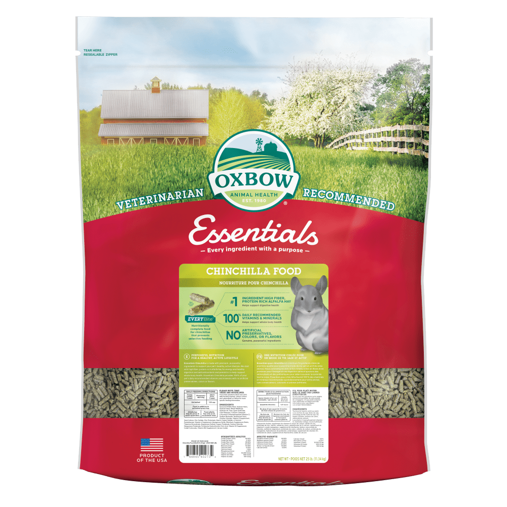 Oxbow Chinchilla Essentials Small Animal Food - 25 lb Bag