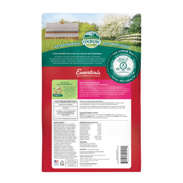 Oxbow Adult Rat Essentials Small Animal Food - 20 lb Bag