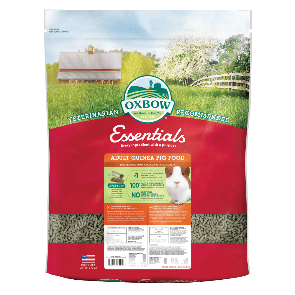 Oxbow Adult Guinea Pig Essentials Small Animal Food - 25 lb Bag