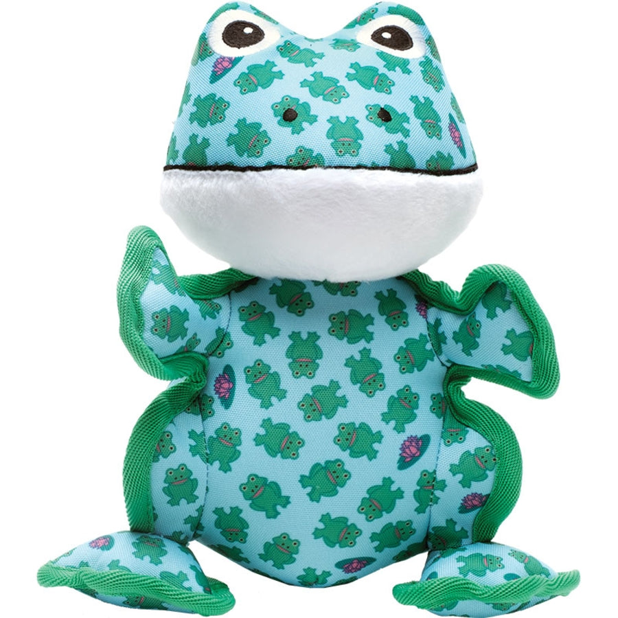 The Worthy Dog Frog Squeak Nylon and Plush Dog Toy