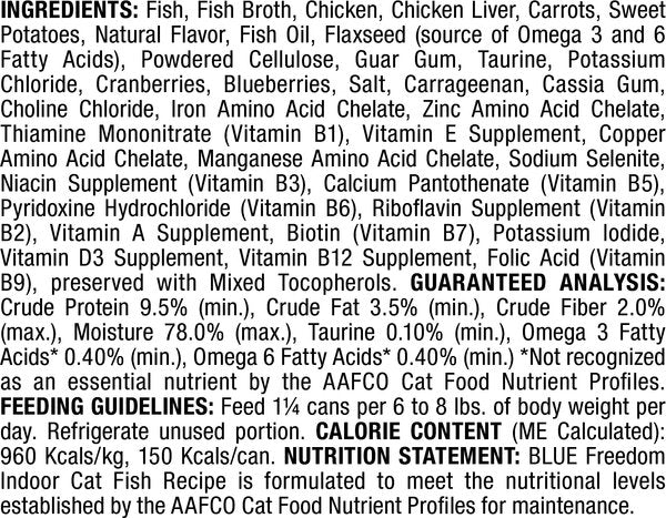 Blue Buffalo Freedom Grain Free Fish Recipe Indoor Canned Cat Food