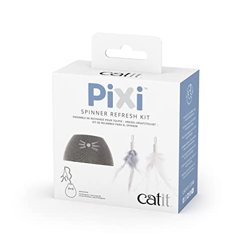Catit PIXI Spinner Replacement Kit with Dual-Feathers and Cover