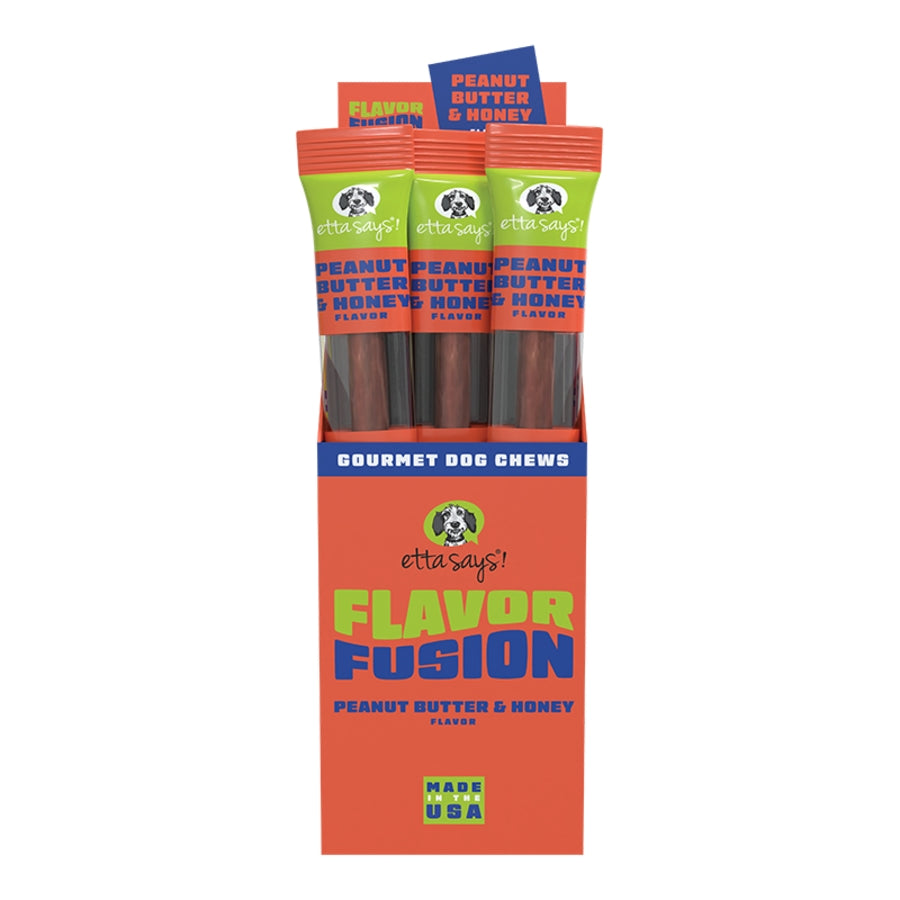Etta Says Flavor Fusion Gourmet Peanut Butter and Honey Dog Chews - 1.75 Oz - 12 Pack