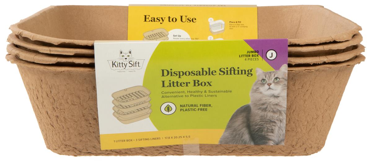 Kitty Sift Eco-Friendly Disposable Cat Litter Box - Jumbo  