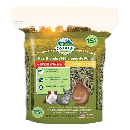 Oxbow Western Timothy and Orchard Hay Blends Guinea Pig and Rabbit Small Animal Treat - 15 Oz