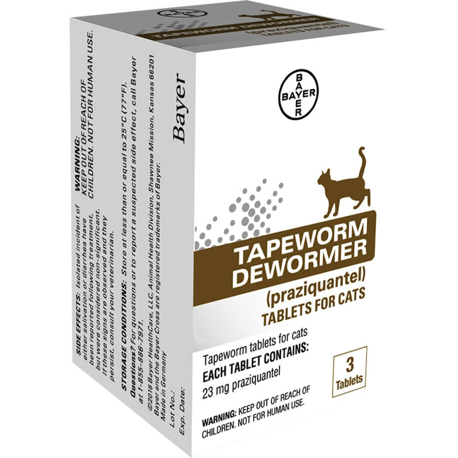 Elanco Tapeworm De-Wormer (Praziquantel) Tablets for Cats and Kittens - 6+ Weeks - 3 Count