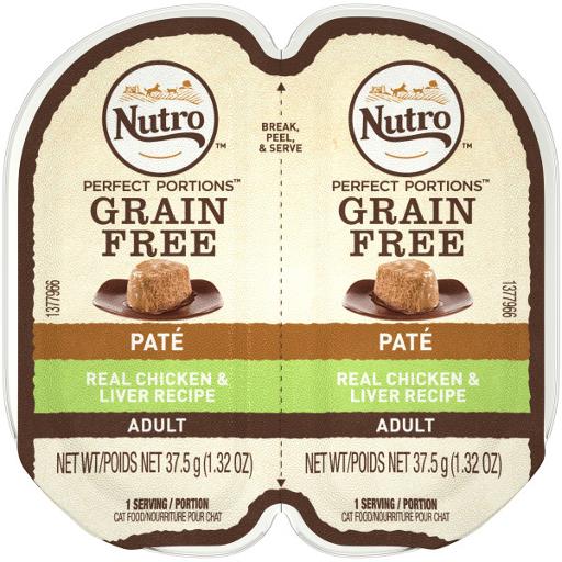 Nutro Wild Frontier Perfect Portions Pate Chicken and Liver Cat Food Trays - 2.6 Oz - Case of 24  