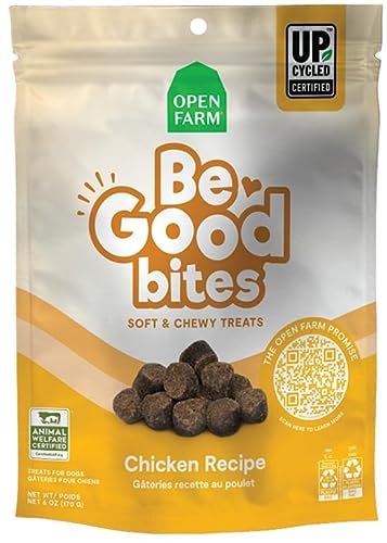 Open Farm Be Good Bites Non-GMO Chicken Recipe Soft and Chewy Training Dog Treats - 6 Oz - Case of 12