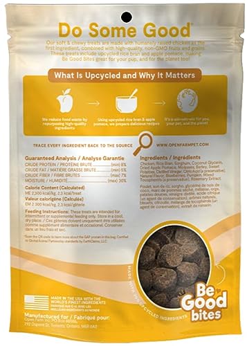 Open Farm Be Good Bites Non-GMO Chicken Recipe Soft and Chewy Training Dog Treats - 6 Oz - Case of 12