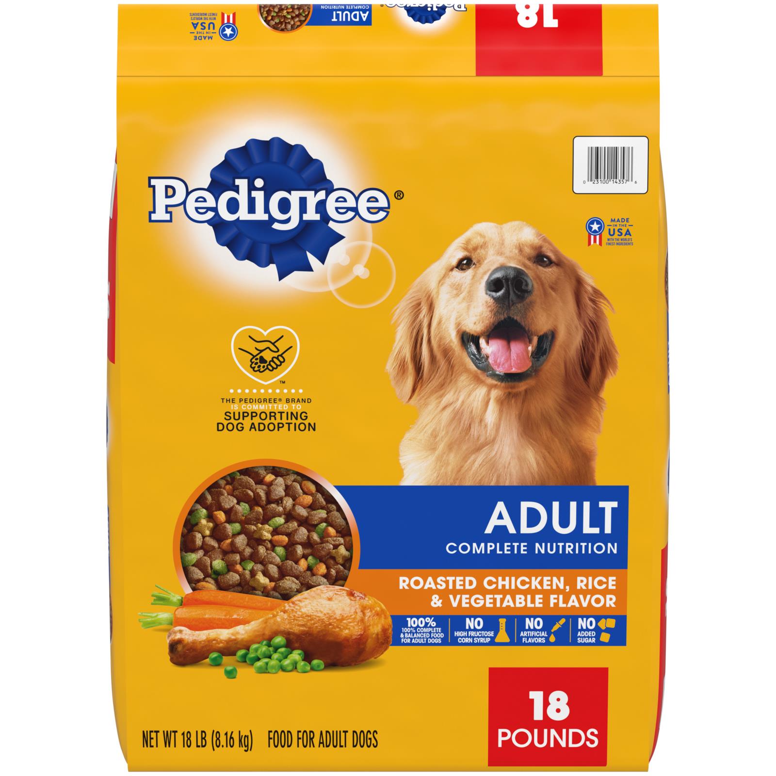 Pedigree Complete Nutrition Chicken Rice and Vegetables Adult Dry Dog Food - 18 Lbs  